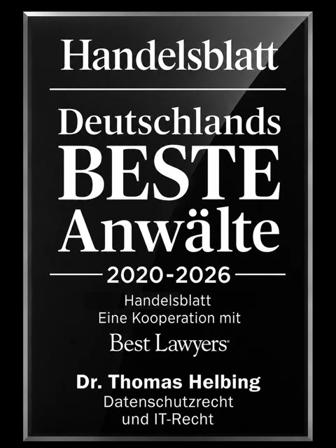 Auszeichnung „Deutschlands beste Anwälte“ des Handelsblatts, 2020–2026